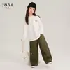 Pantalones de Niña Yojia Primavera y Otoño 2026 Nuevos Elegantes de Algodón Puro Pantalones Cargo para Niña Pantalones Largos Casuales de Primavera para Niños