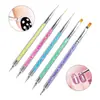 Set de pinceles para decoración de uñas en stock transfronterizo, directo de fábrica, pinceles para decoración de uñas, herramientas de silicona con cabeza redonda para decoración de uñas para manicuras de gel