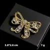Broche de moda con diamantes para gafas, para traje, ropa, ramillete, alfiler de corona de aleación de zinc, accesorios antiexposición para ropa.