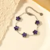 Pulseira de Trevo de Cinco Folhas Dopamina Dupla Face Versão Alta Transfronteiriça Luxo Leve Simples Senso Avançado 18k Não Desbota Cor Joga