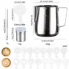 Juego de Tazas de Acero Inoxidable con Pico Delgado para Arte Latte Utensilios de Café Botella para Polvo Taza de Café Latte Taza Graduada Engrosada