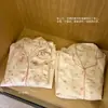 Conjunto de pijama de algodón jacquard suave y transpirable de estilo japonés para mujer, nuevo para primavera, con cuello camisero vuelto, manga larga y pantalón largo, para estar en casa