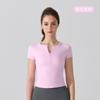 Nuevo Top de Yoga Ajustado de Cuello Redondo con Cremallera Transfronteriza de Manga Corta para Mujer, Ropa Deportiva Ajustada para Fitness y Yoga