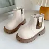 Botas tipo Martin para Niñas de 1-3-6 Años Otoño e Invierno Estilo Nuevo Estilo Británico Suela Suave Antideslizantes de Piel Botas Cortas Cálidas con Felpa para Niños