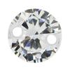 Huagang Gem Piedra Desnuda de Circonita Blanca Redonda de Doble Agujero Perforada Artificial cz Hao Piedra Perforada Piedra para Joyería DIY