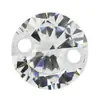 Agujero Doble Redondo Circonita Cúbica Zirconia Piedra Suelta Perforada con Agujeros Pendientes Blancos Coloridos Colgante Collar Pulsera de Cuentas Sueltas para Manualidades