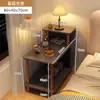 Mesita de Noche con Bordes Estrechos, Estante Pequeño de Almacenamiento Moderno y Sencillo, Mesita de Café Pequeña para Dormitorio, Popular para Niños, Sencillo para Uso en Alquiler