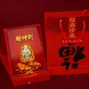 Adornos del Dios de la Riqueza con Lámina Dorada, Monedas Conmemorativas, Amuletos de Buena Suerte para Turismo en Templos y Eventos Promocionales, Regalos, Recuerdos, Regalos de Agradecimiento Empresariales