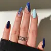 24 piezas de uñas postizas almendradas medianas y largas en el corazón del mar uñas de uñas portátiles desmontables productos para uñas al por mayor