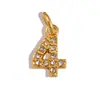 [Procesamiento Personalizado] Colgante de Acero Inoxidable con Incrustaciones de Diamantes de 26 Letras Estilo Europeo y Americano Transfronterizo para Collar y Pendientes DIY Accesorios Hechos a Mano
