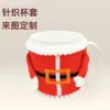 Funda de taza de botón de punto cubierta de taza de punto decorativa de Papá Noel fabricante de origen cubierta de taza sin fondo de lana roja