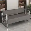 Barbería, Sillón de Espera para Peluquería, Área de Descanso para Tienda de Belleza y Ropa, Sofá de Acero Inoxidable Chapado en Oro, Banco Largo para Área de Espera