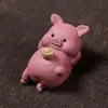 Mascota de té de arcilla púrpura mini Yixing Cerdo rosa pequeño creativo Juguete de té para la punta del dedo Adorno lindo que trae fortuna Juego de té Kung Fu Se puede usar para el cultivo de té