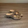 Sandalias de una correa con tacón grueso y velcro Chuyuji, punta abierta, simples y versátiles para mujer, para uso en exteriores