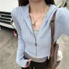 Suéter Cardigan com Zíper e Capuz em Tricô Torcido Estilo Coreano para Mulheres, Novo Estilo Outono e Inverno, Estilo Suave, Top Cardigan de Tricô Emagrecedor