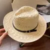 Chapéu de Palha Panama Rattan Trançado Retro Francês Verão Feminino Férias Estilo Old Money Aba Larga Proteção Solar Chapéu Jazz