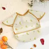 Baberos para Bebé, Batas de Comida para Bebé, Baberos Impermeables para Niños de Todas las Estaciones con Bolsillos para Alimentos Complementarios de Arroz, Baberos a Prueba de Aceite y Suciedad para Primavera y Otoño, Estéreo