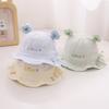 Gorro de bebé nuevo, gorro de pescador fino de primavera para bebés, niños y niñas, bonito gorro de lavabo con protección solar y diseño de conejito.