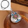 Pingente Nacional da Moda S999 Prata Pura Esmaltada Peixe Duplo da Sorte Pingente Seiko Ruyi Caractere Fu Colar Longo Outono e Inverno Novo