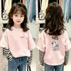 Nueva colección de otoño 2026: Camiseta elegante y moderna de manga larga a rayas para niñas, hecha de algodón puro, adecuada para niños mayores