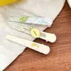 Grampo de cabelo elegante com bolinhas estilo coreano para franja, presilha lateral floral de luxo leve, acessório de cabelo tipo bobby pin