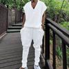 2024 Amazon Summer Novo Casual Jacquard Masculino Loose Sleeveless Vest Calças Masculinas Masculino Terno Esportivo Masculino