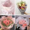 Empaque de ramo de flores bolsa de flores material de flores juego completo de papel de niebla coreano color sólido rosa floristería venta al por mayor