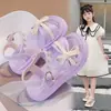 Sapatos para Meninas Sandálias de Princesa Infantil Estilo Novo Verão 2026 para Meninas e Crianças Maiores, Sapatos de Menina Estilosos com Solado Macio