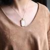 Colgante de jade de marca de seguridad para mujer, colgante de jade de estilo artístico retro, colgante de plata para hombre y mujer, collar de oro
