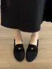 Mocasines Retro de Tacón Grueso Chuyuji para Mujer 2026 Nuevo Camelia Punta Cuadrada Suela Suave Zapatos sin Cordones