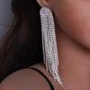 Pendientes de Moda Europea y Americana con Flecos Largos Elegantes Combinables Vestido de Novia Vestido de Banquete Pendientes de Colocación