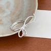 Anillo abierto de metal sencillo con lazo, estilo frío y elegante, para dedo, a la moda, para mujer