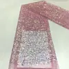 Tela de Malla Bordada con Lentejuelas, Tubos de Perlas de Burbuja, de Fabricante, en Stock, Tela de Moda para Vestidos de Alta Costura, Disponible en Múltiples Colores