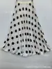 Saia Plissada de Chiffon Estampada de Bolinhas de Cintura Alta Slim de Comprimento Médio Colorida de Verão Nova Moda Japonesa e Coreana para Mulheres