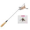 Brinquedo para gatos CFA Competidor de nível de competição Cat Tease Stick Self-hi Feather com sino Cabeça substituível Alça de madeira maciça Suprimentos para animais de estimação