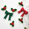 Nuchi Decoración Navideña Transfronteriza Adorno de Lazo DIY Hojas Navideñas Accesorios para Decoración de Árbol de Navidad Arreglo de Escena