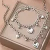 Joias Estilo Coreano Celebridade da Internet Moda Amor Ornamentos de Mão Mulheres Ins Coreia do Sul Elegante Doce Simples Colar com Pingente de Coração de Pêssego
