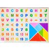 Quadro Negro Pequeno Tipo Alfabeto Digital de Madeira Pendurado Quadro de Esboço de Escrita Dupla Face Quadro de Exibição de Ensino Educação Infantil Tangram
