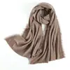 Cachecol de Cashmere Puro Novo de Inverno Personalizado para Mulheres Cor Sólida Lã Moda Estilo Coreano Versátil Quente Grande