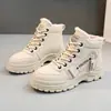 Zapatos de algodón para mujer, invierno 2023, nuevos zapatos de invierno de talla grande, informales, forrados de polar, estilo coreano, combinables con todo, para estudiantes.
