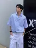 NASA Nueva Camisa de Manga Corta a Rayas Sencilla de Verano Estilo Japonés Marca de Tendencia para Hombre Chaqueta Informal Holgada para Niños