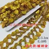 Nuevo Encaje de Flecos con Borlas de Gota de Agua Dorada con Hojas de Oro Accesorios de Ropa Étnica Cubo Encaje Decorativo Dorado