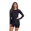 Traje de baño de una pieza para mujer de exportación europea y americana, traje de medusa para aguas termales, traje de surf de color liso, traje de buceo con cremallera, manga larga, malla X010
