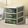 Caja de almacenamiento transparente tipo cajón, gabinete de almacenamiento de plástico para estudiantes, caja de almacenamiento de cosméticos para escritorio de oficina, papelería variada