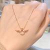 Colar Anel BB Mágico Cobre Diamante Pingente Asas de Anjo Colar Feminino Clavícula ins Moda Tendência Colar