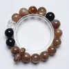 [Pulsera Super de Bolas Bobo de Té con Leche Cristal Negro Dorado Natural para Mujer, la Más Fácil de Combinar, Pulsera de Regalo, Venta al por Mayor]