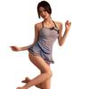 Lencería sexy República de China de tres puntos faja falda corta República de China cheongsam traje de tentación de malla uniforme de perspectiva club nocturno femenino