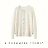 Cárdigan de cachemira para mujer con cuello redondo y adornos de pedrería, una capa base elegante y cálida de manga larga, un nuevo suéter de punto para otoño/invierno