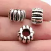 Diámetro del agujero aprox. 12x12x8mm. 5.1mm 3.6g Color Plata Antigua Textura de Calabaza Agujero Grande Cuentas Espaciadoras