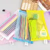 Bolsa Transparente Rayada para Archivos Bolsa de Almacenamiento para Papelería y Exámenes Cremallera de Nylon Materiales de Oficina Bolsa para Archivos Transfronteriza